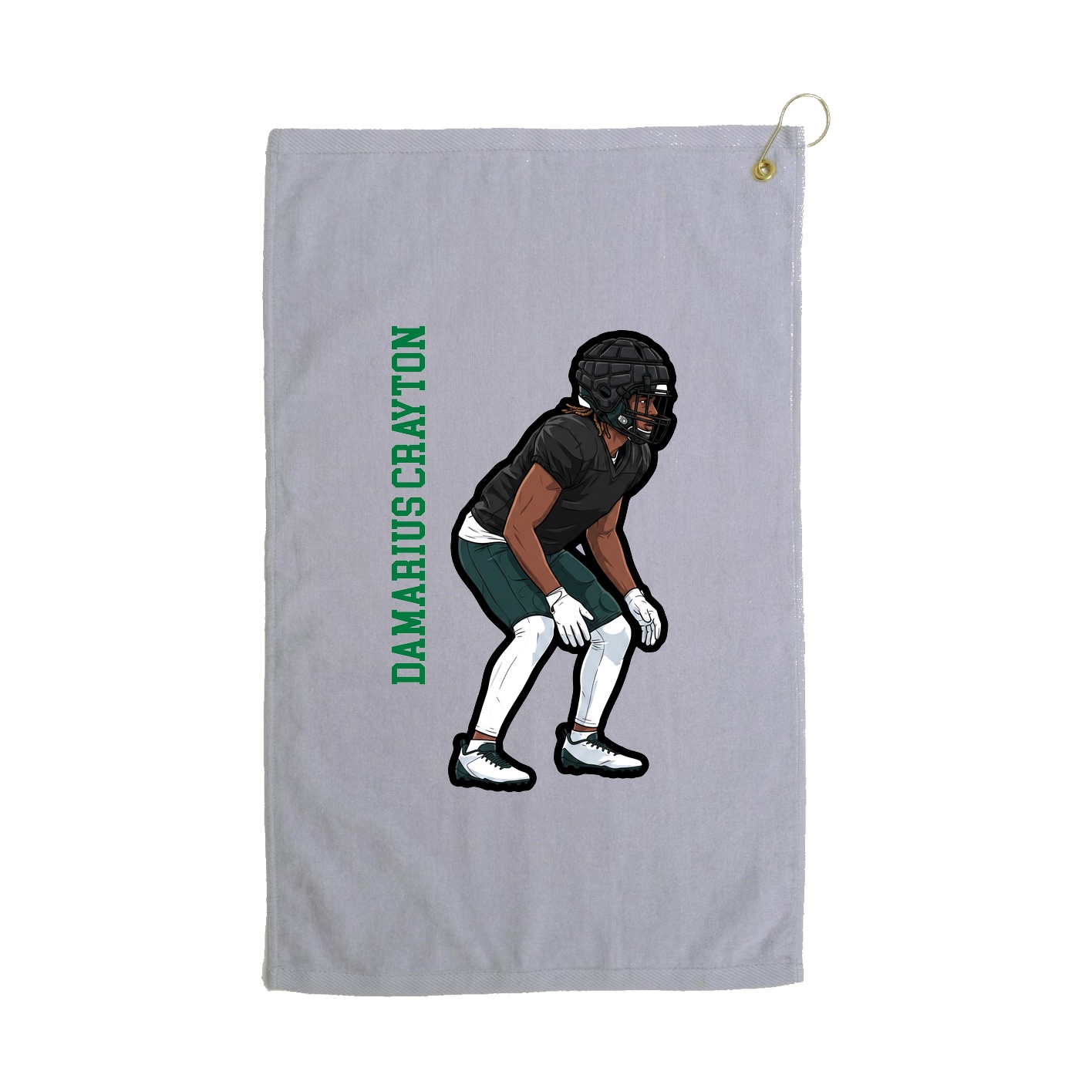 Golf Towel — Name Vertical in Grey