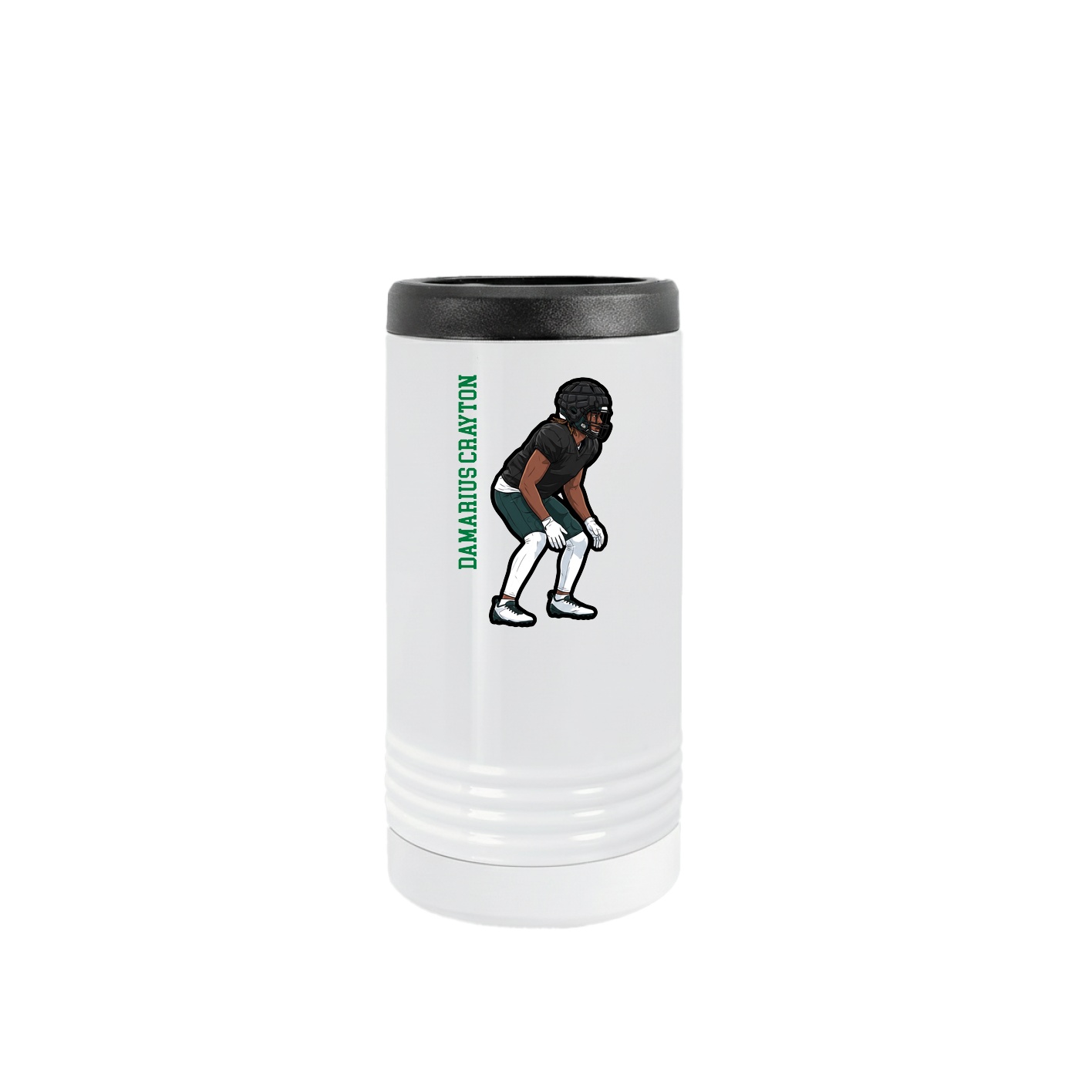 Slim Beverage Holder — Name Vertical in White