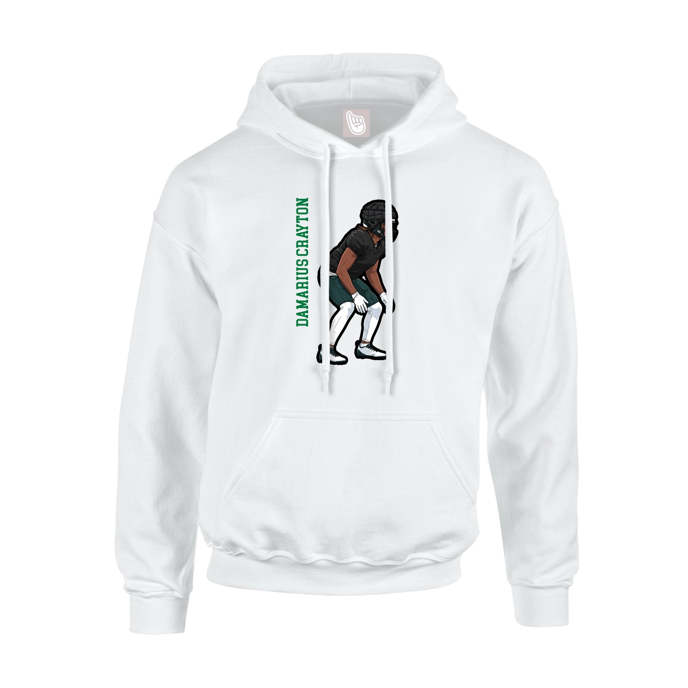 Hoodie — Name Vertical in White