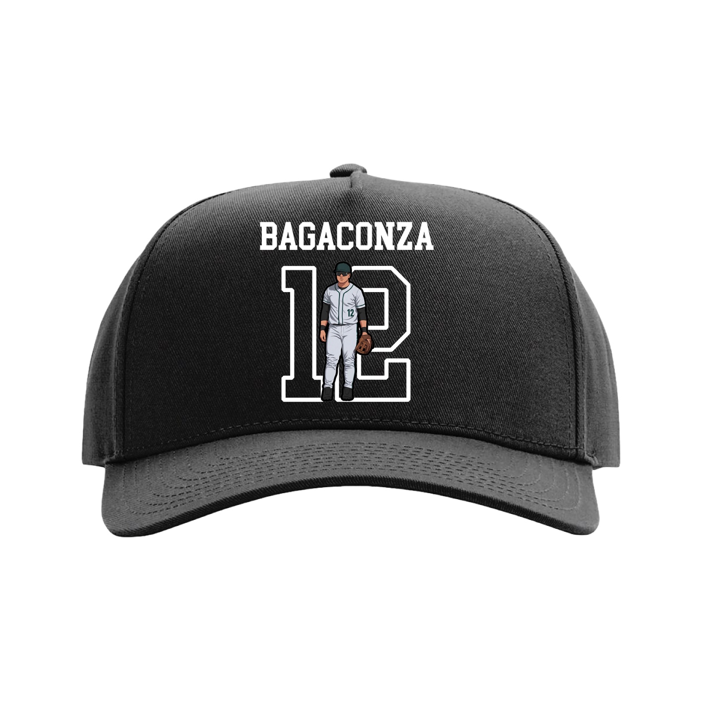 Full Fabric Five-Panel Champ Cap — Shirsey in Black