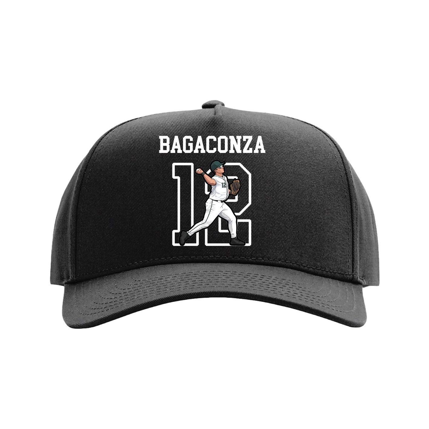 Full Fabric Five-Panel Champ Cap — Shirsey in Black