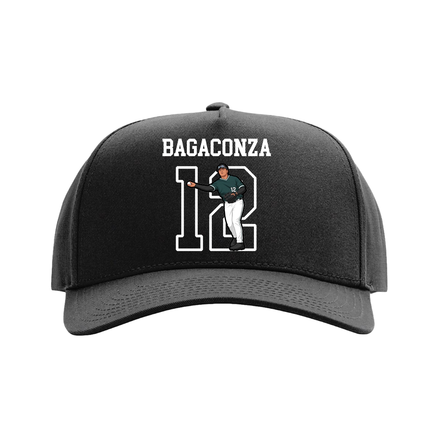 Full Fabric Five-Panel Champ Cap — Shirsey in Black