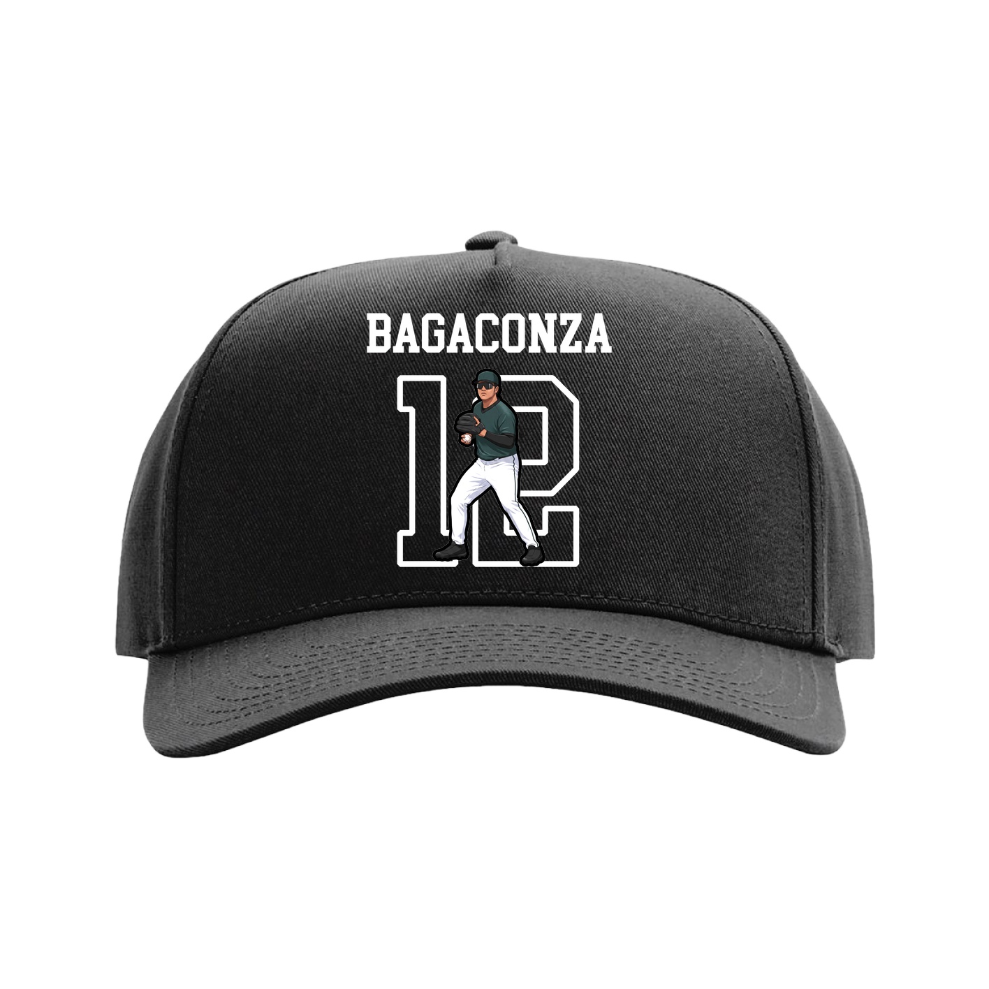Full Fabric Five-Panel Champ Cap — Shirsey in Black