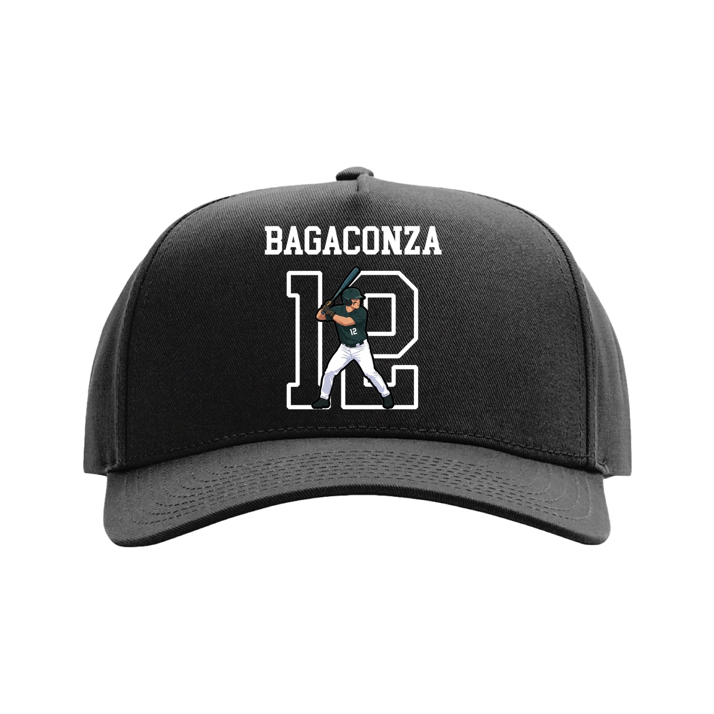 Full Fabric Five-Panel Champ Cap — Shirsey in Black