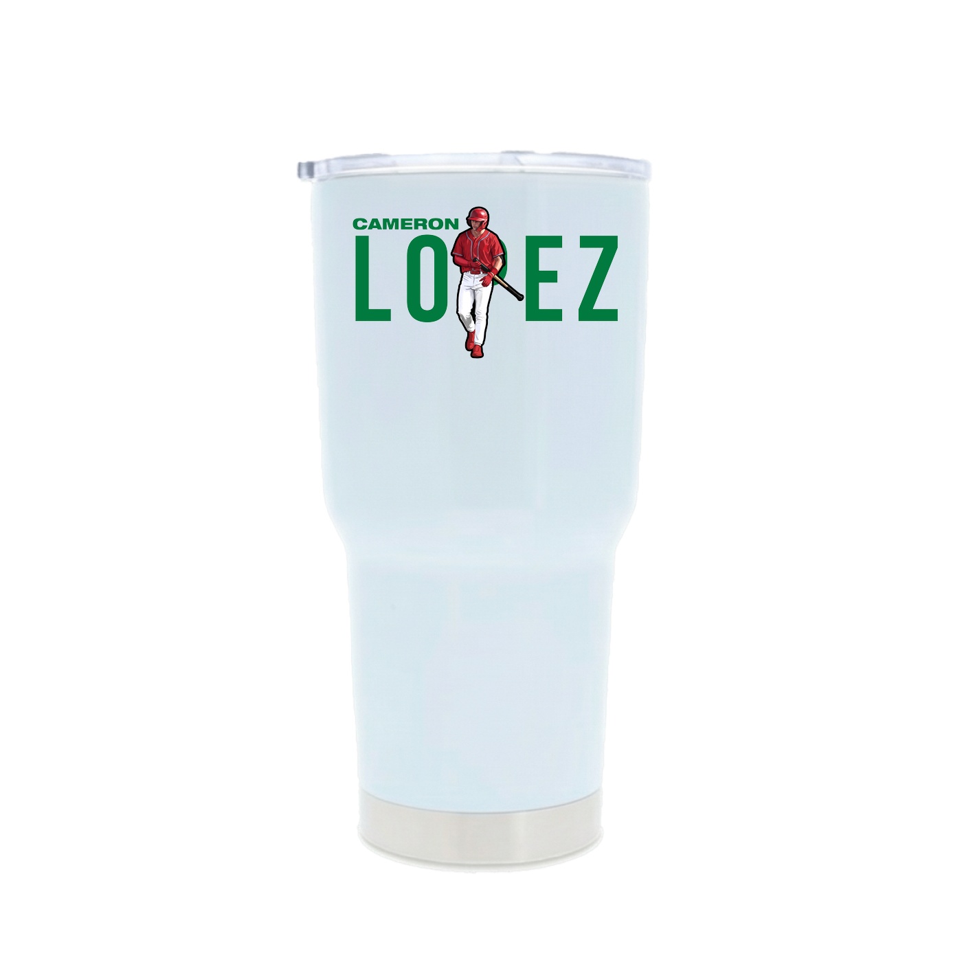 30oz Stainless Steel Tumbler — Player Name in White