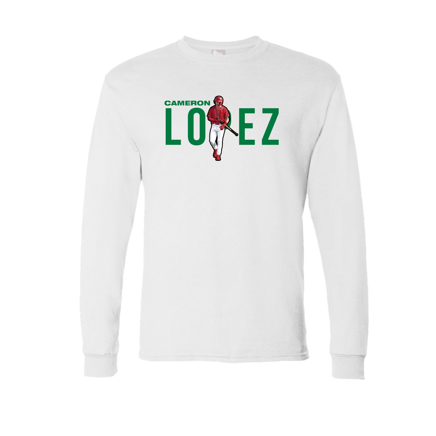 Long Sleeve Tee — Player Name in White