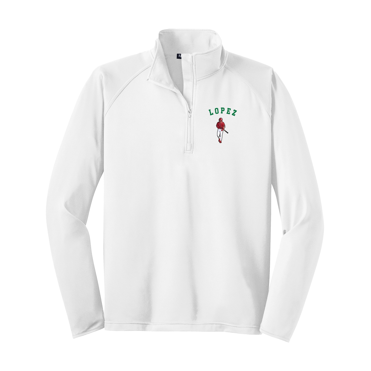 Q-Zip Pullover — Shirsey Arch in White