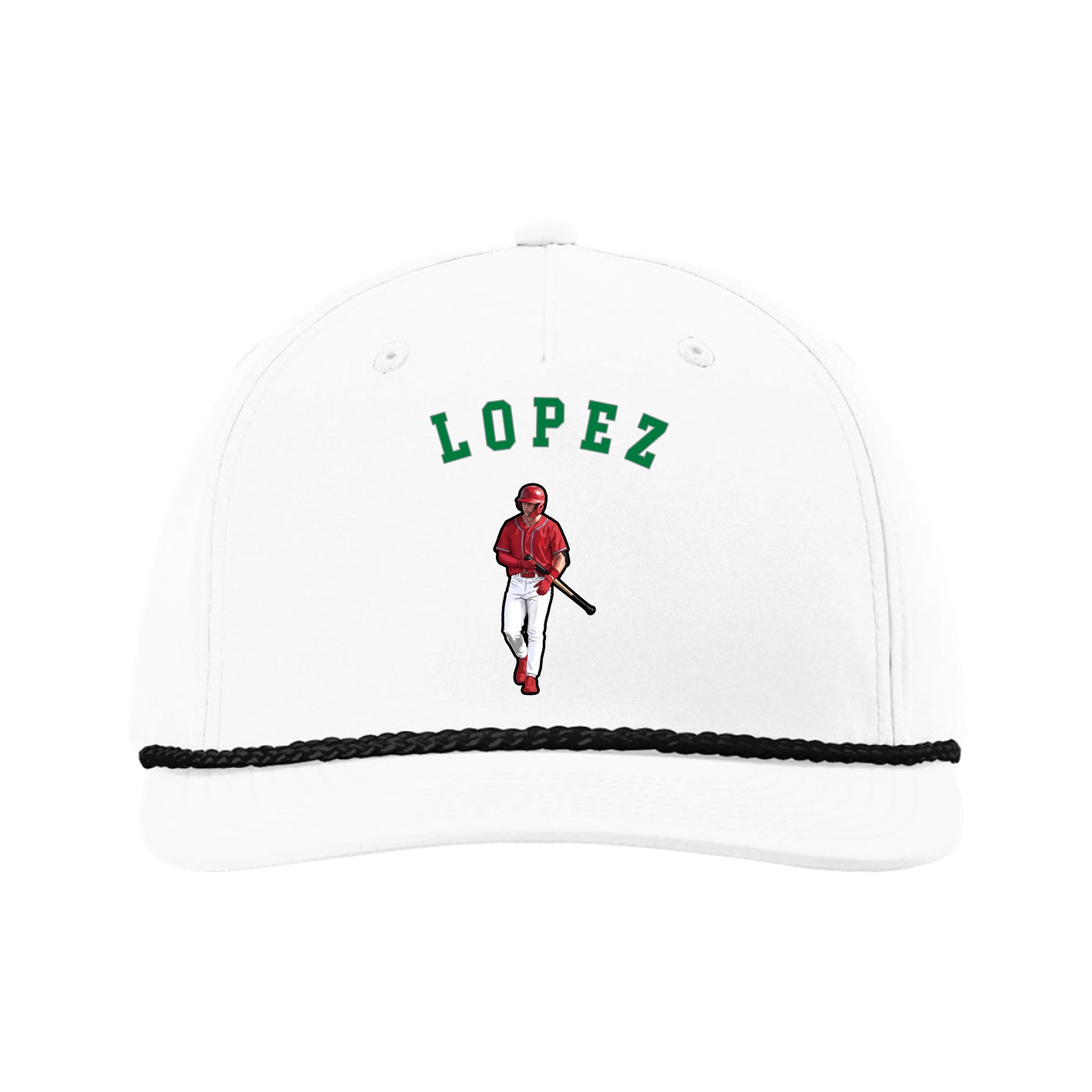 Five-Panel Classic Rope Cap — Shirsey Arch in White