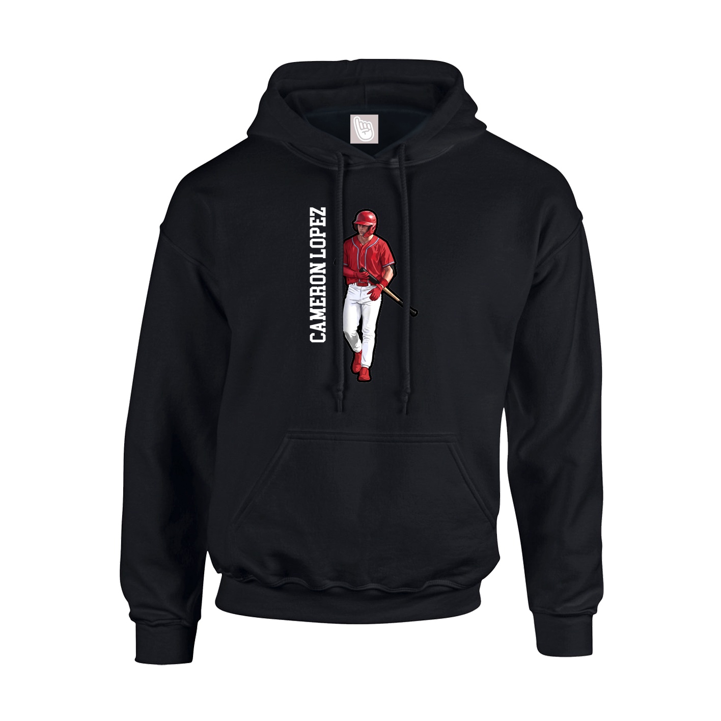 Hoodie — Name Vertical in Black