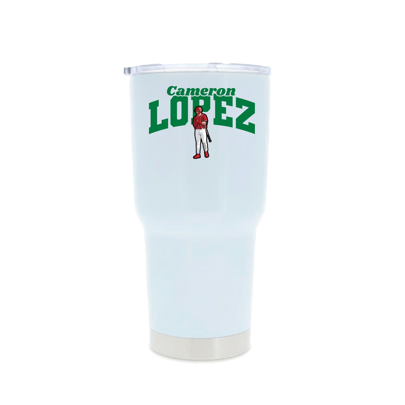 30oz Stainless Steel Tumbler — Signature Arch in White