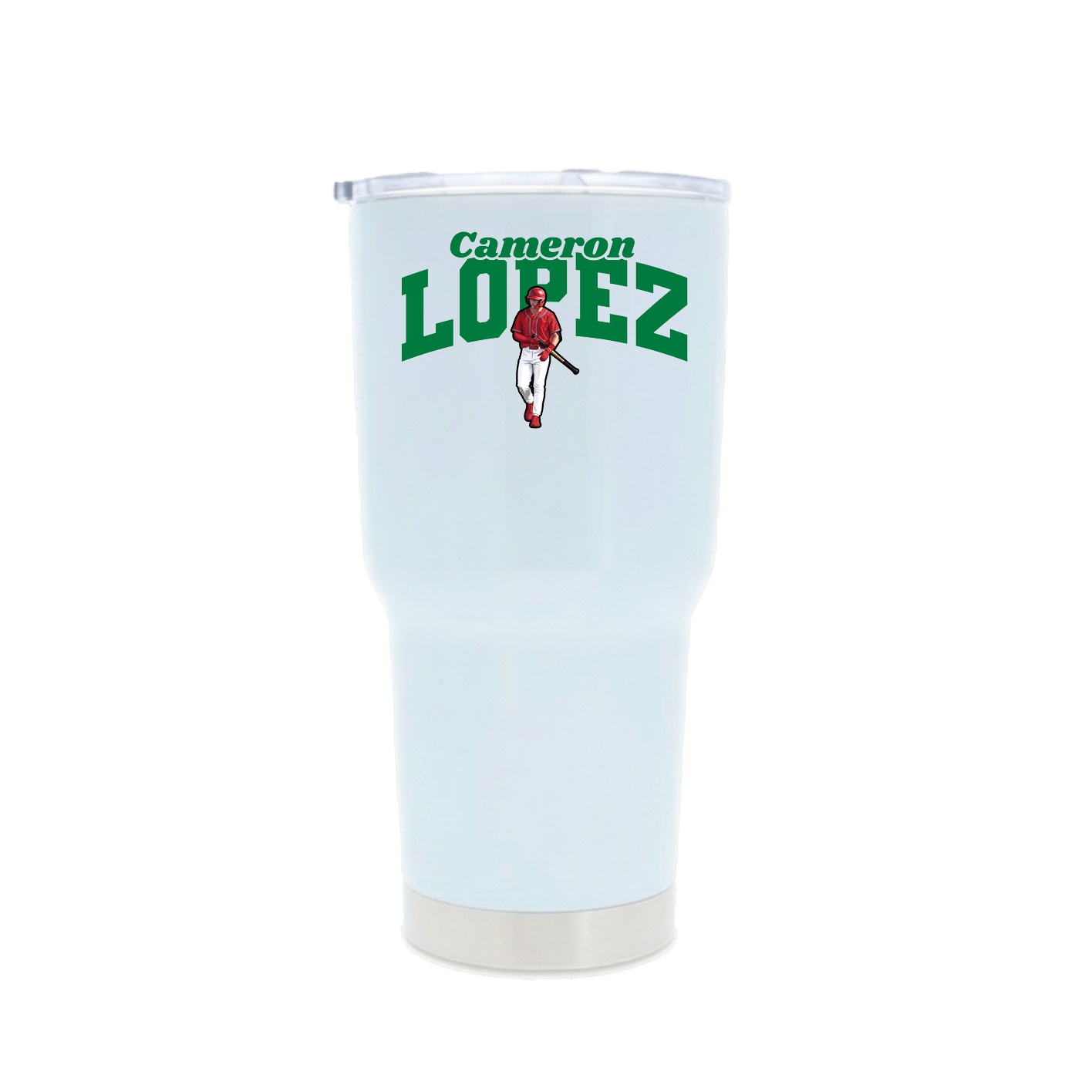 30oz Stainless Steel Tumbler — Signature Arch in White