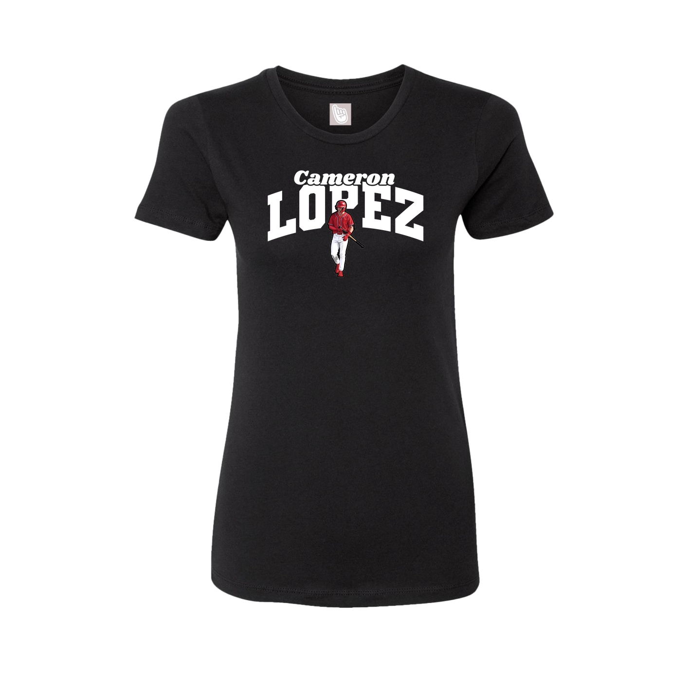 Fitted Women's Tee — Signature Arch in Black