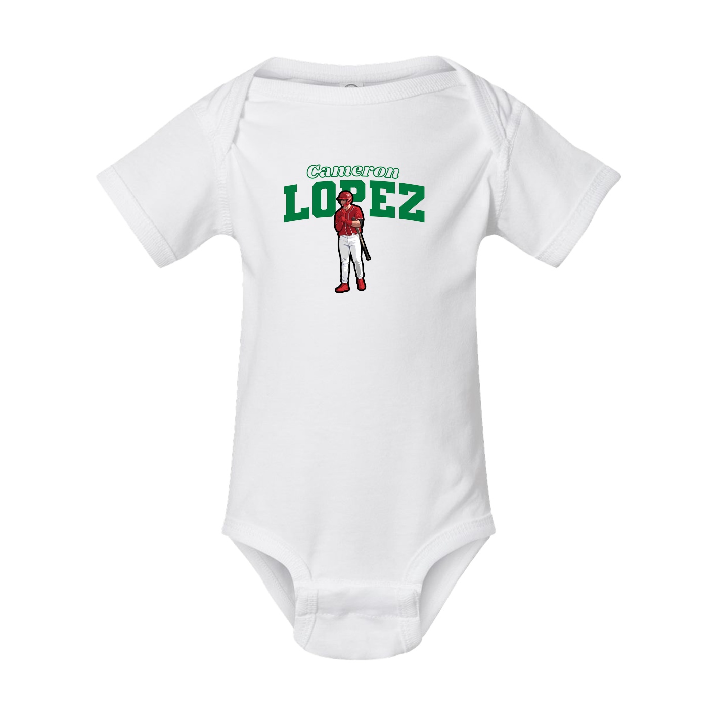 Baby Onesie — Name Arch in White