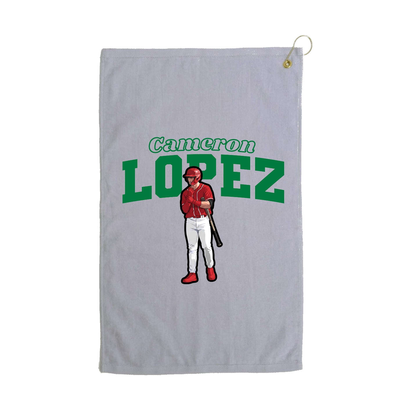 Golf Towel — Name Arch in Grey