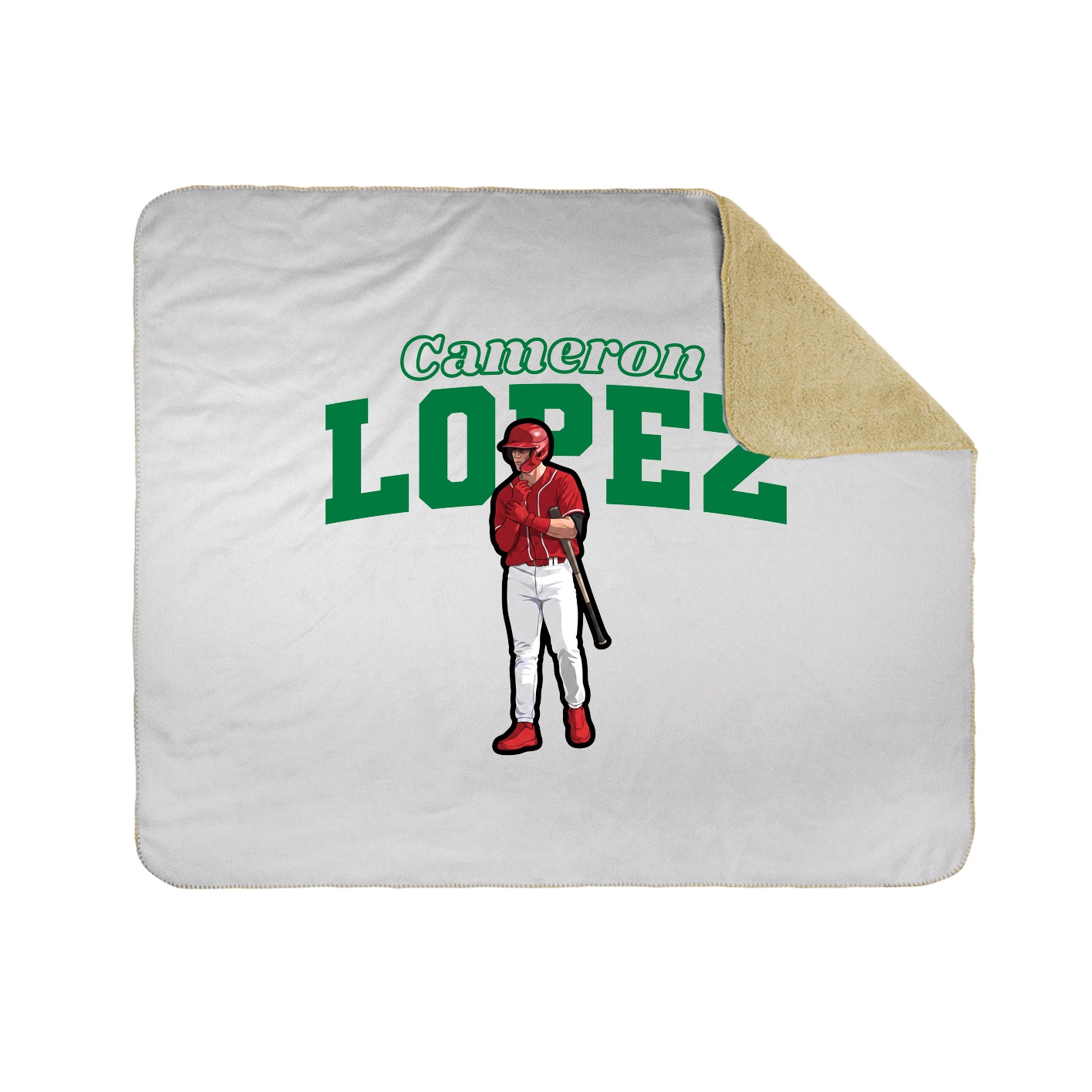Throw Blanket — Name Arch in White