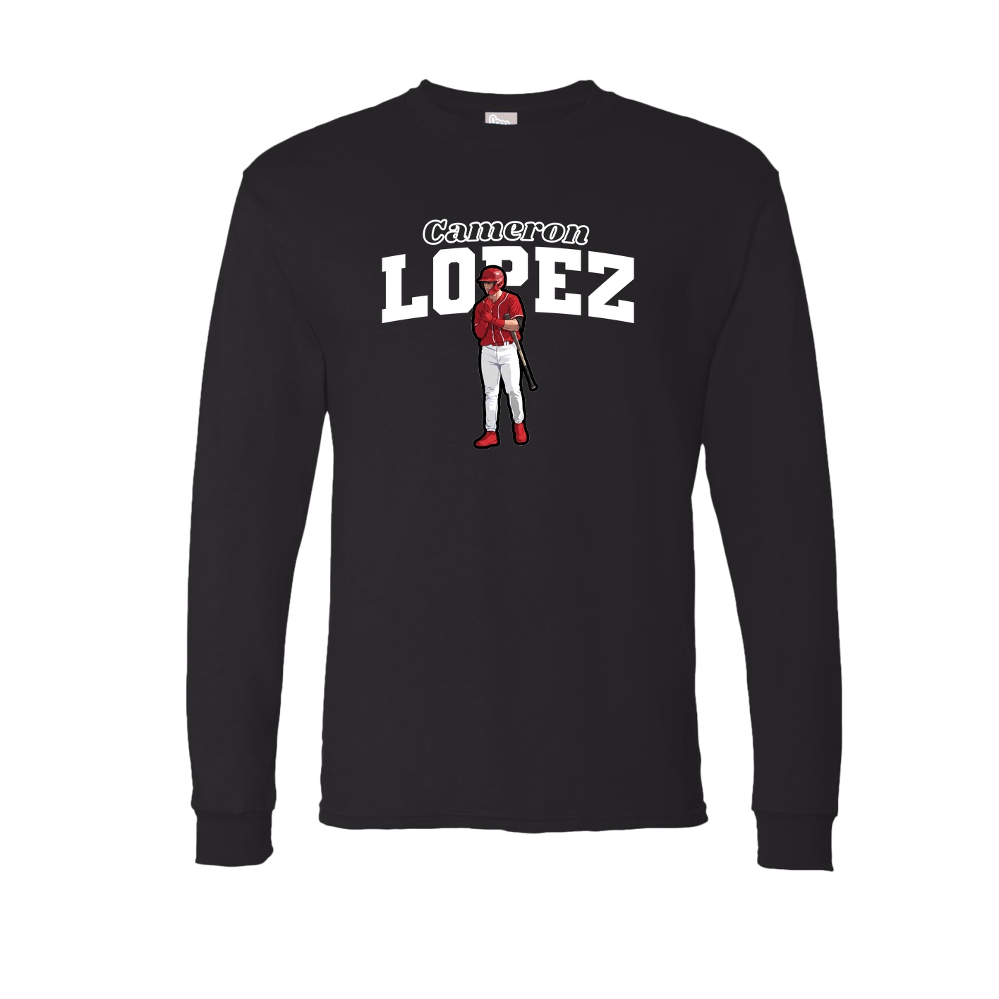 Long Sleeve Tee — Name Arch in Black