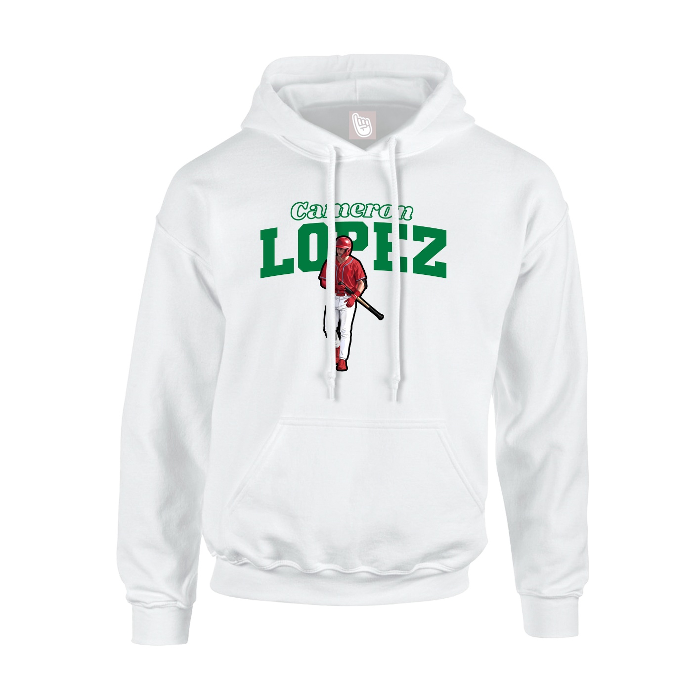 Hoodie — Name Arch in White