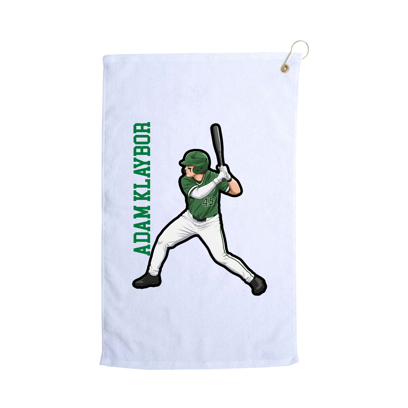 Golf Towel — Name Vertical in White