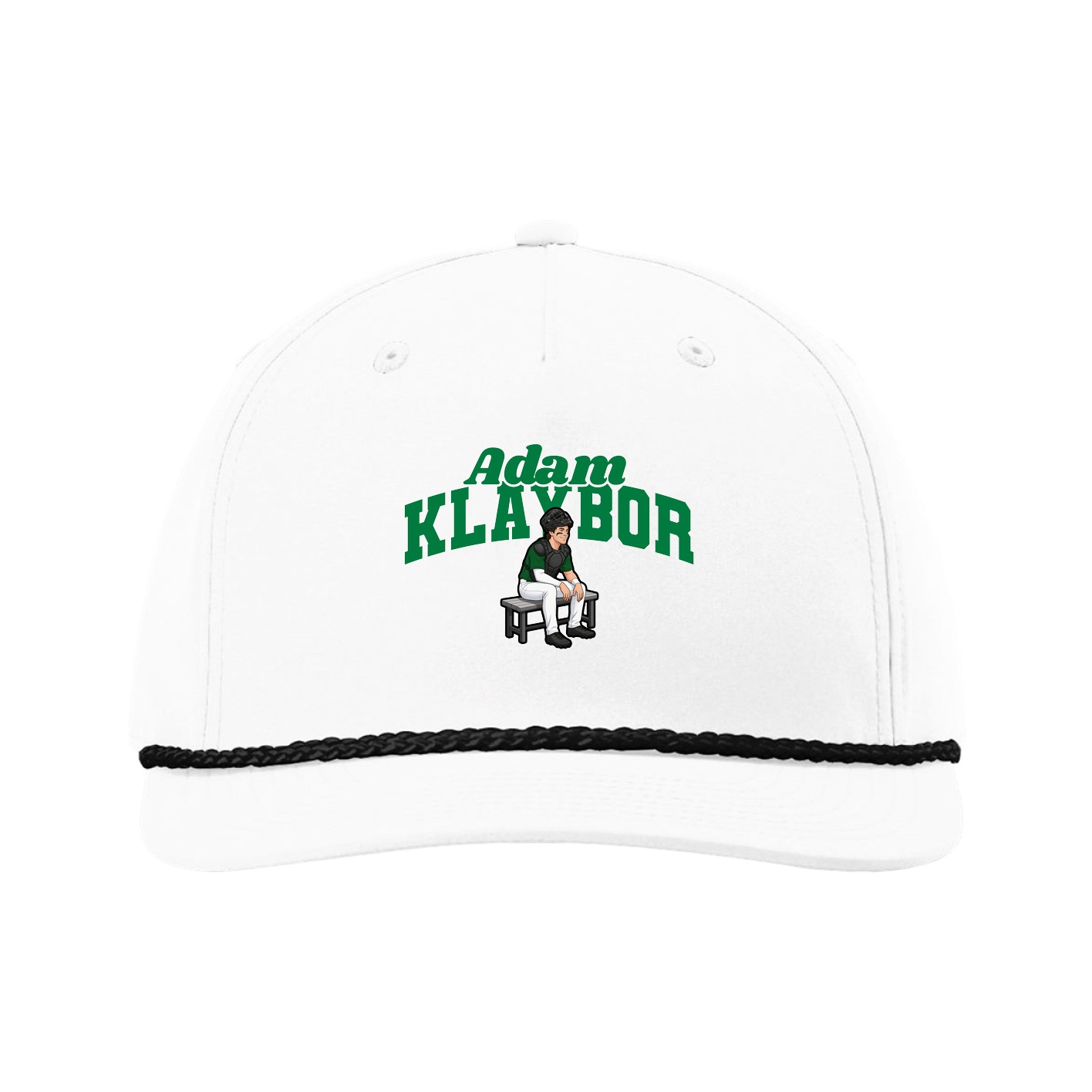 Five-Panel Classic Rope Cap — Signature Arch in White