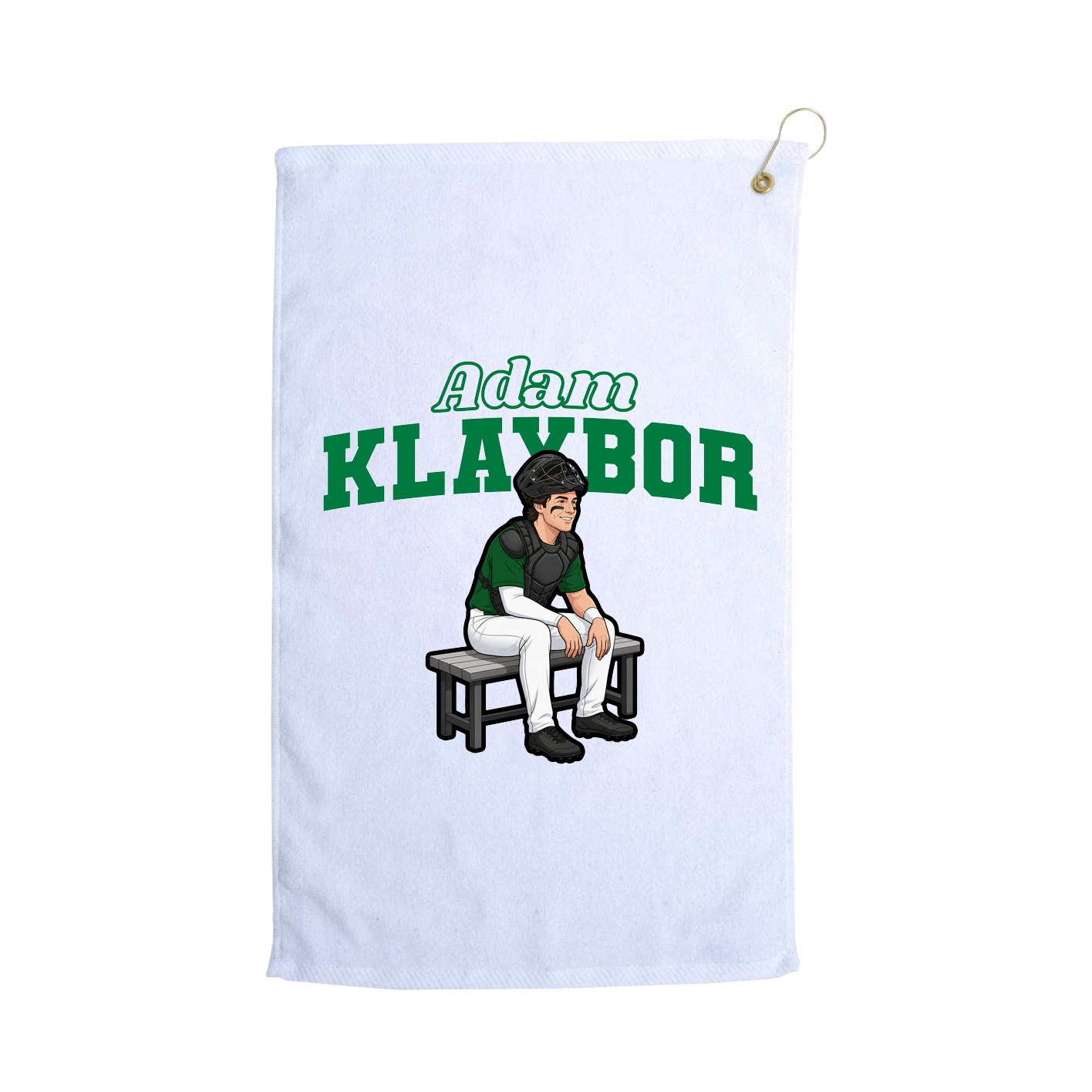 Golf Towel — Name Arch in White