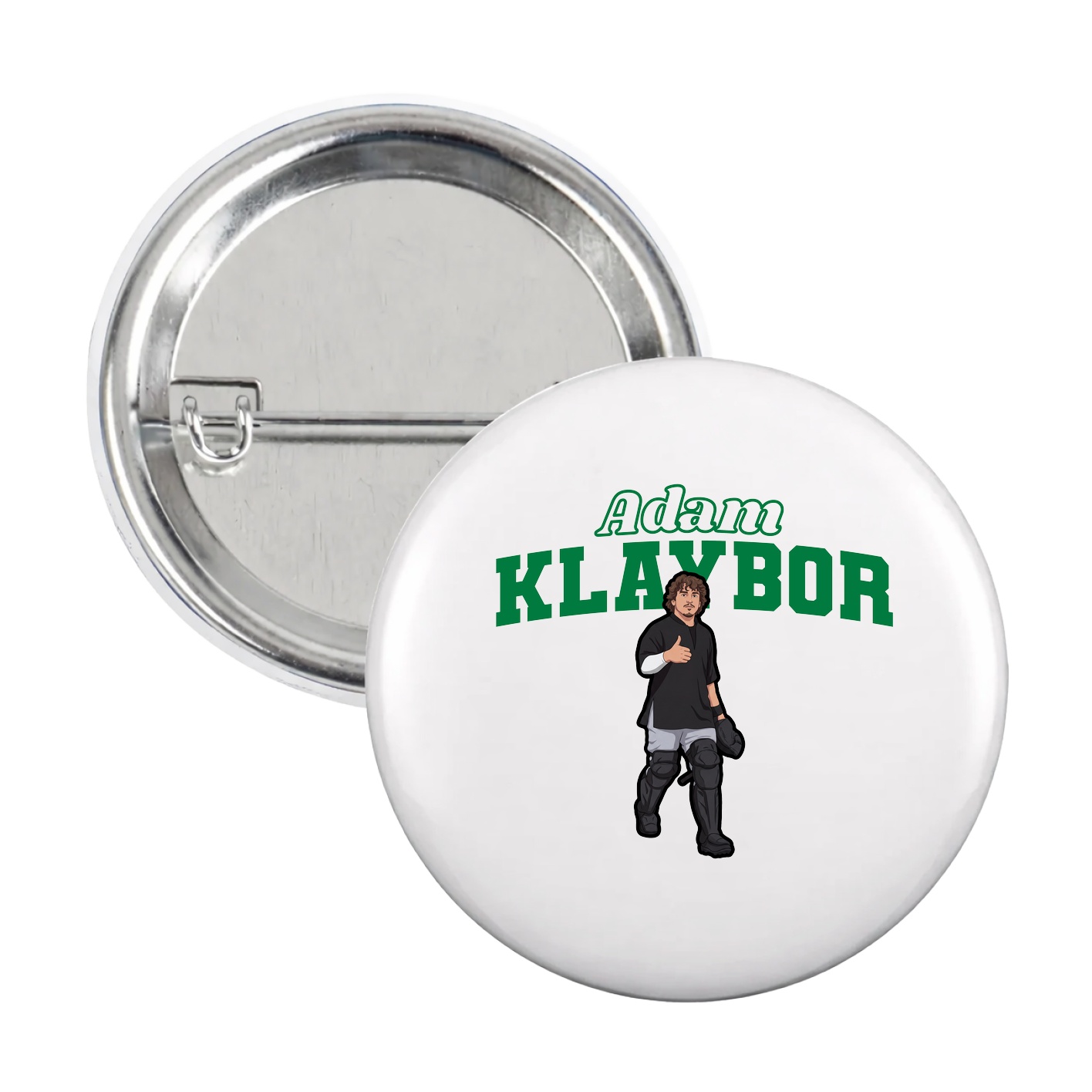 Game Day Button — Name Arch in White
