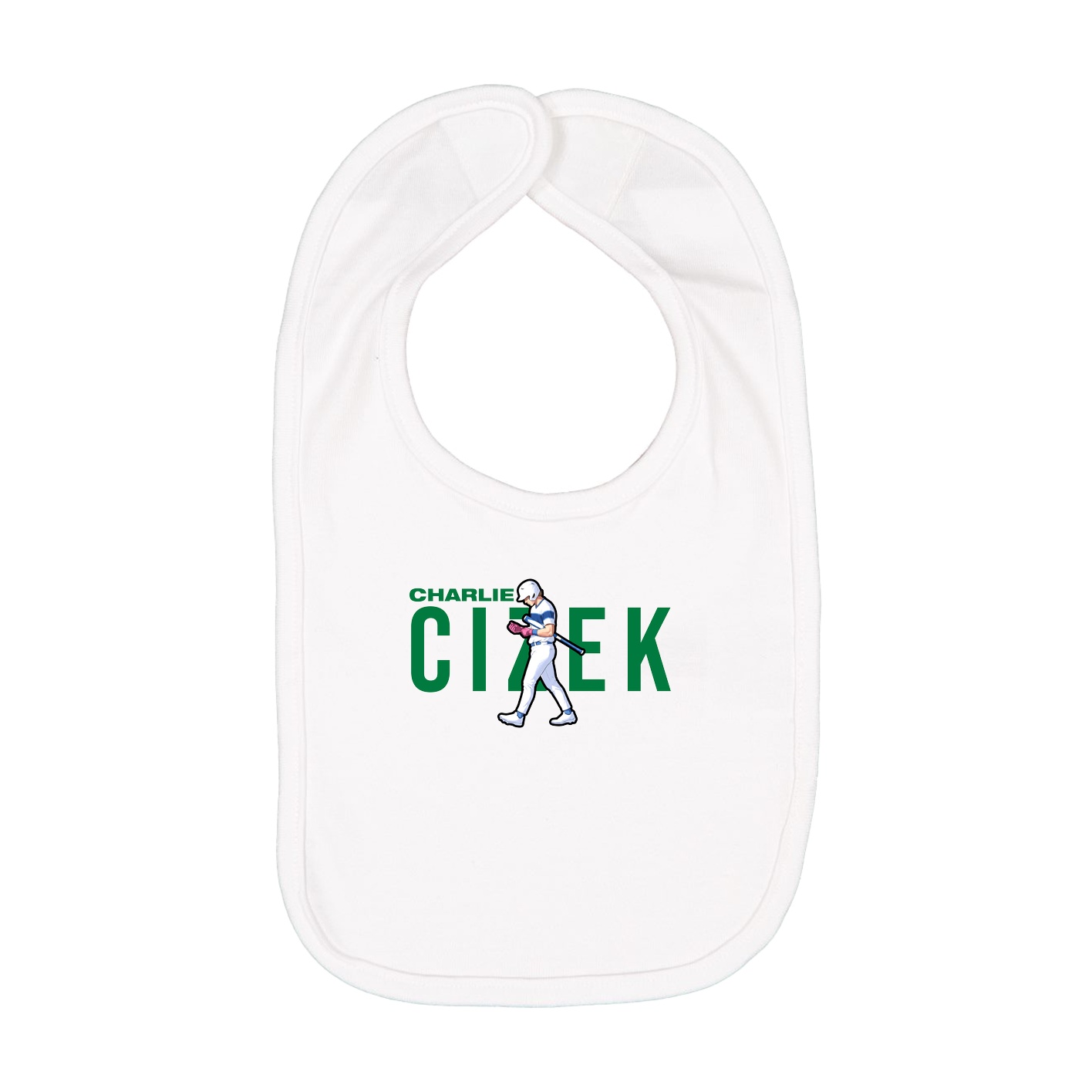 Infant Bib — Player Name in White