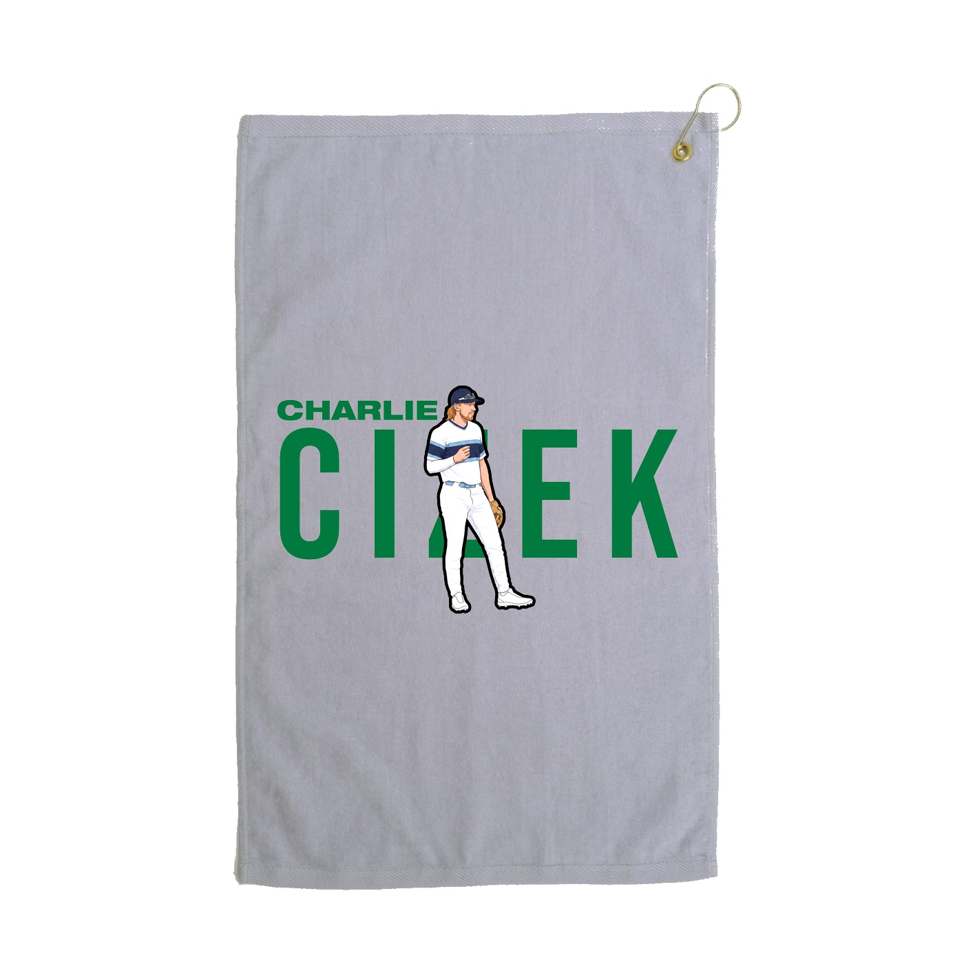 Golf Towel — Player Name in Grey