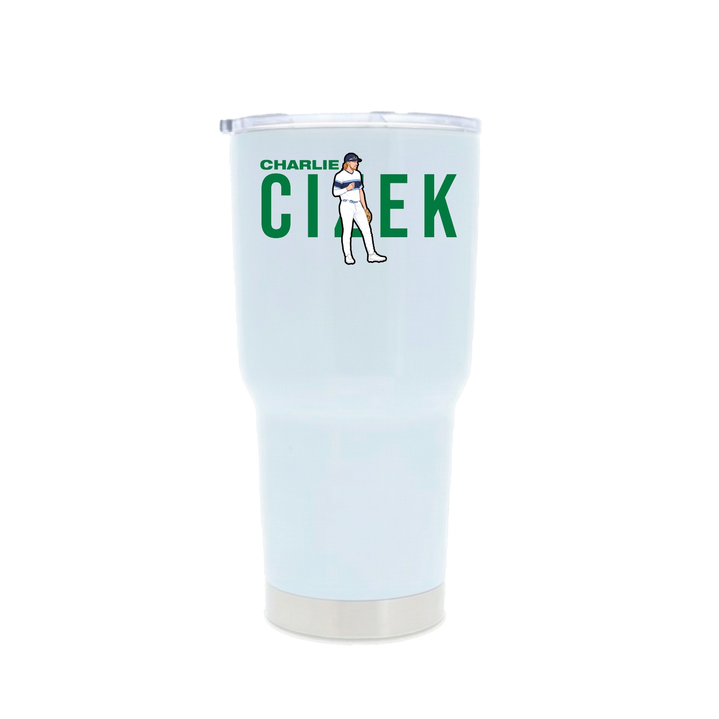 30oz Stainless Steel Tumbler — Player Name in White