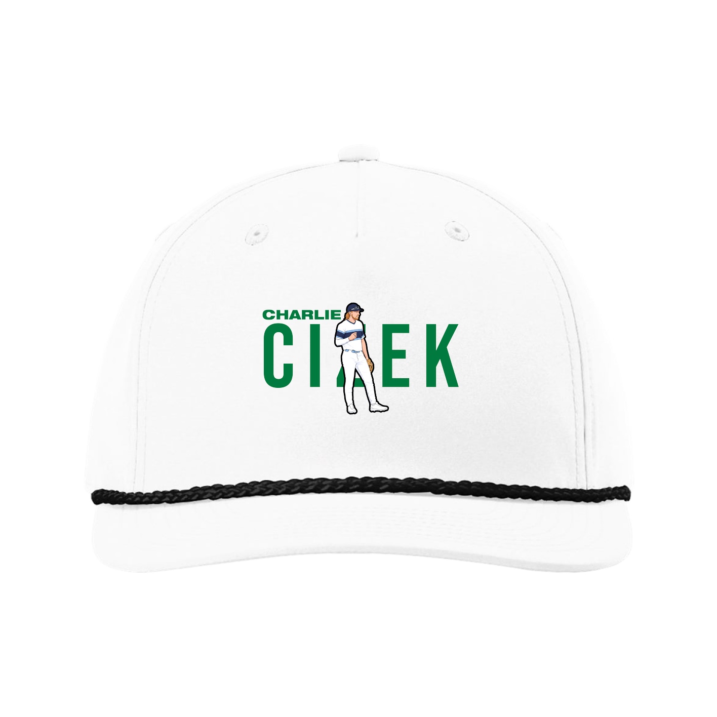 Five-Panel Classic Rope Cap — Player Name in White