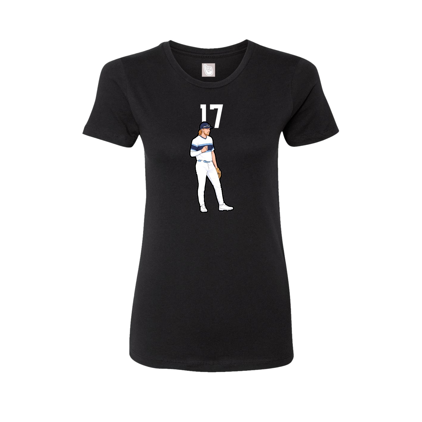 Fitted Women's Tee — Number Top in Black