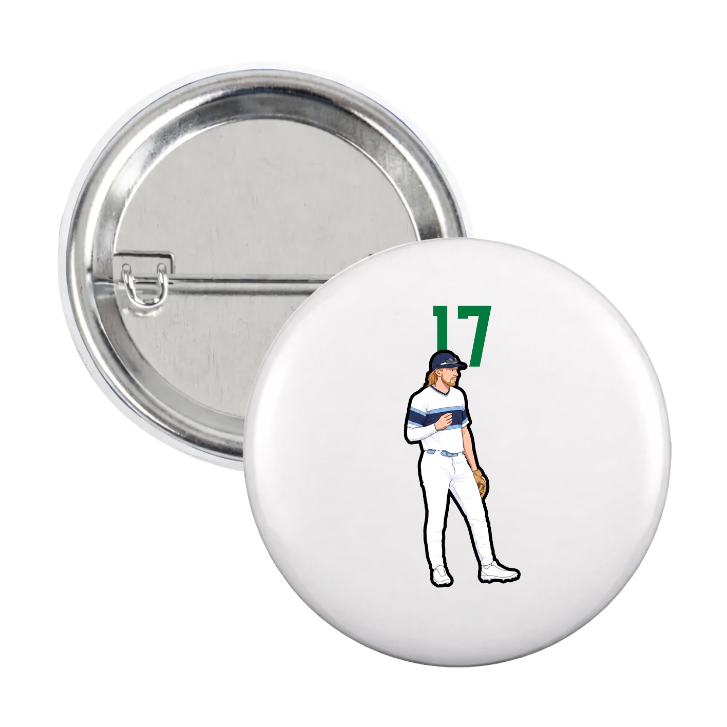 Game Day Button — Number Top in White