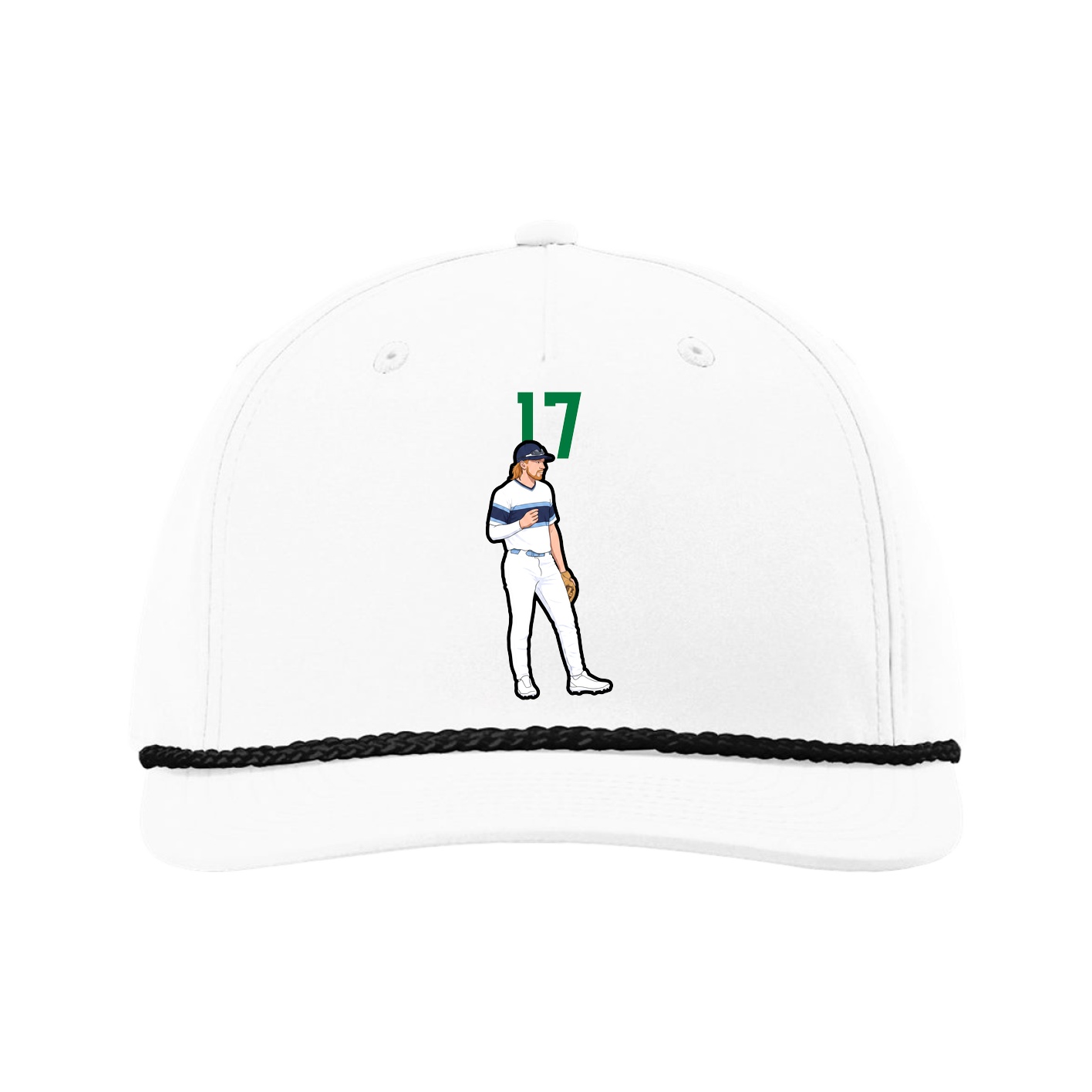 Five-Panel Classic Rope Cap — Number Top in White