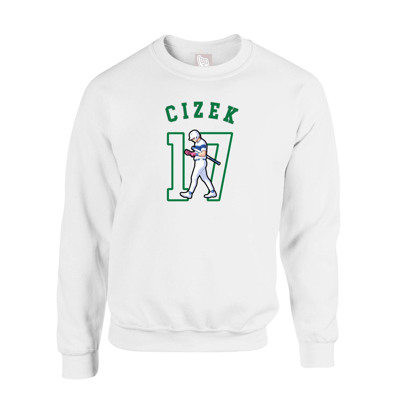Fleece Crew — Shirsey Arch in White