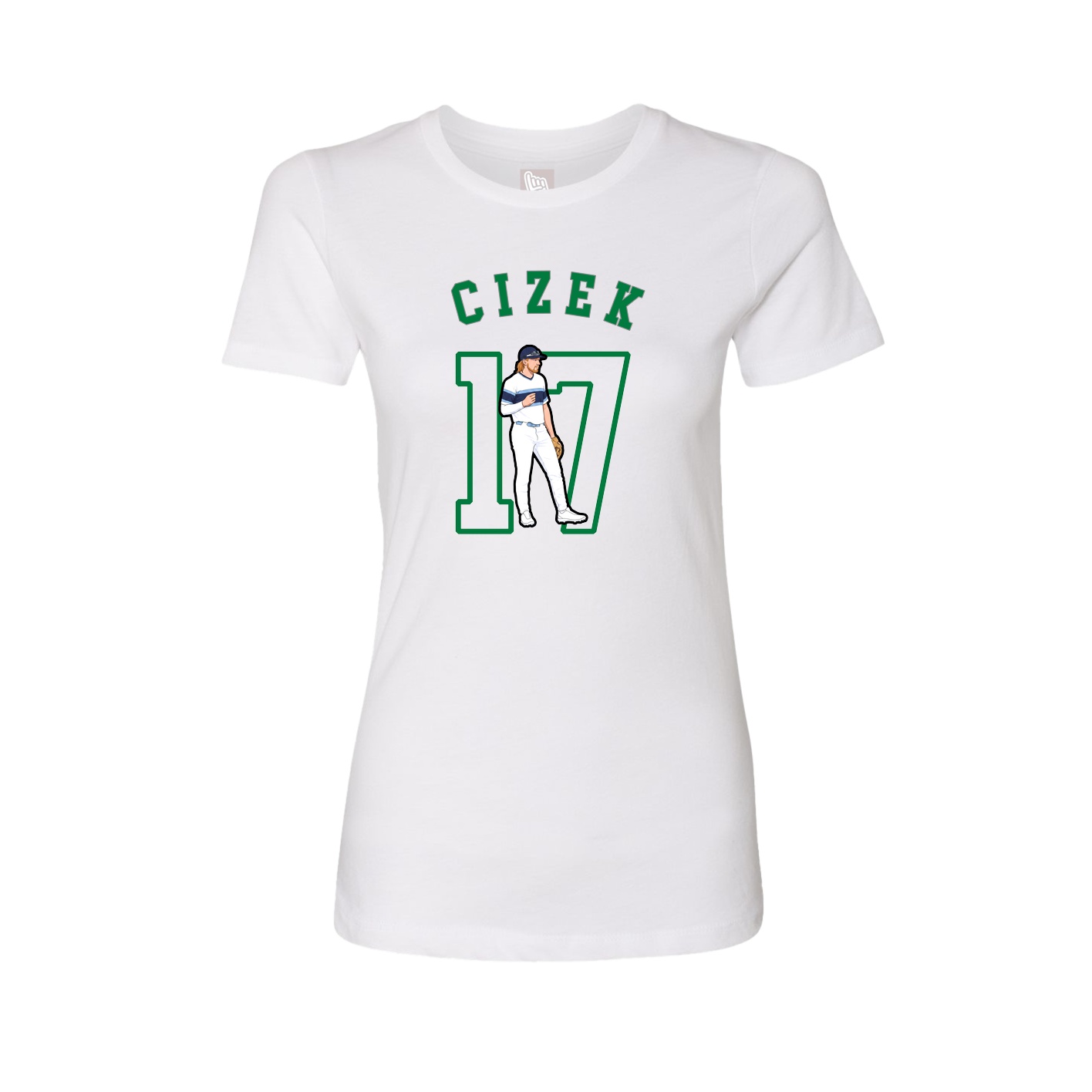 Fitted Women's Tee — Shirsey Arch in White