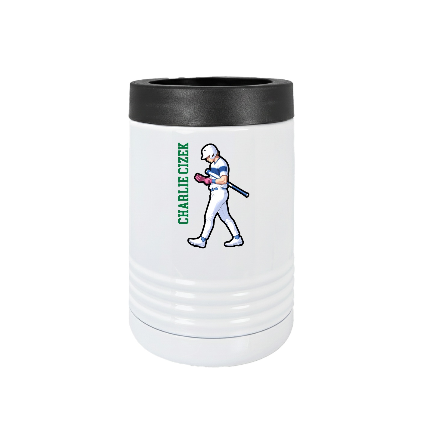 Beverage Holder — Name Vertical in White
