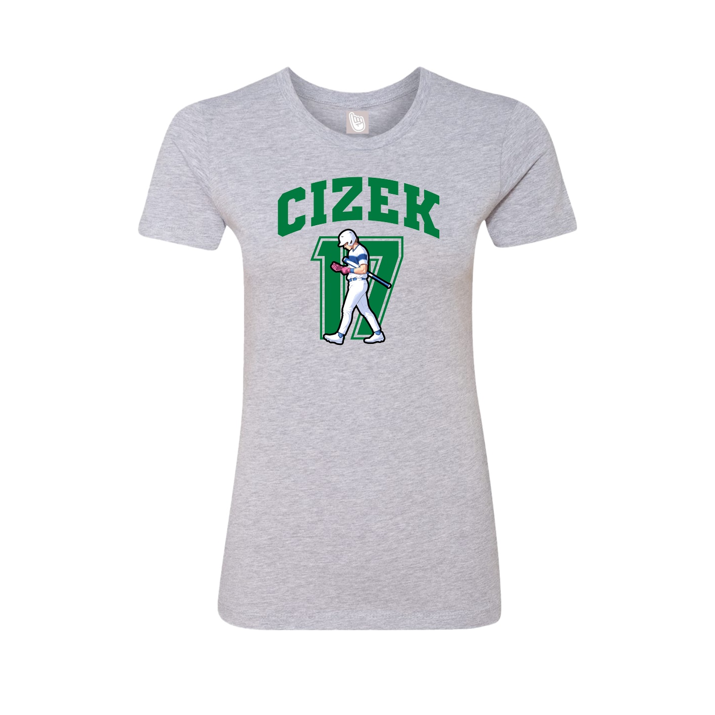 Fitted Women's Tee — Number in Grey