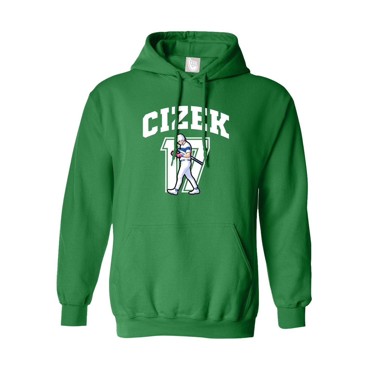 Youth Hoodie — Number in Green