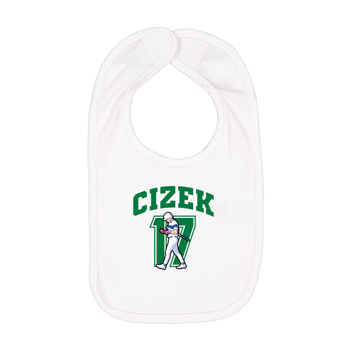 Infant Bib — Number in White