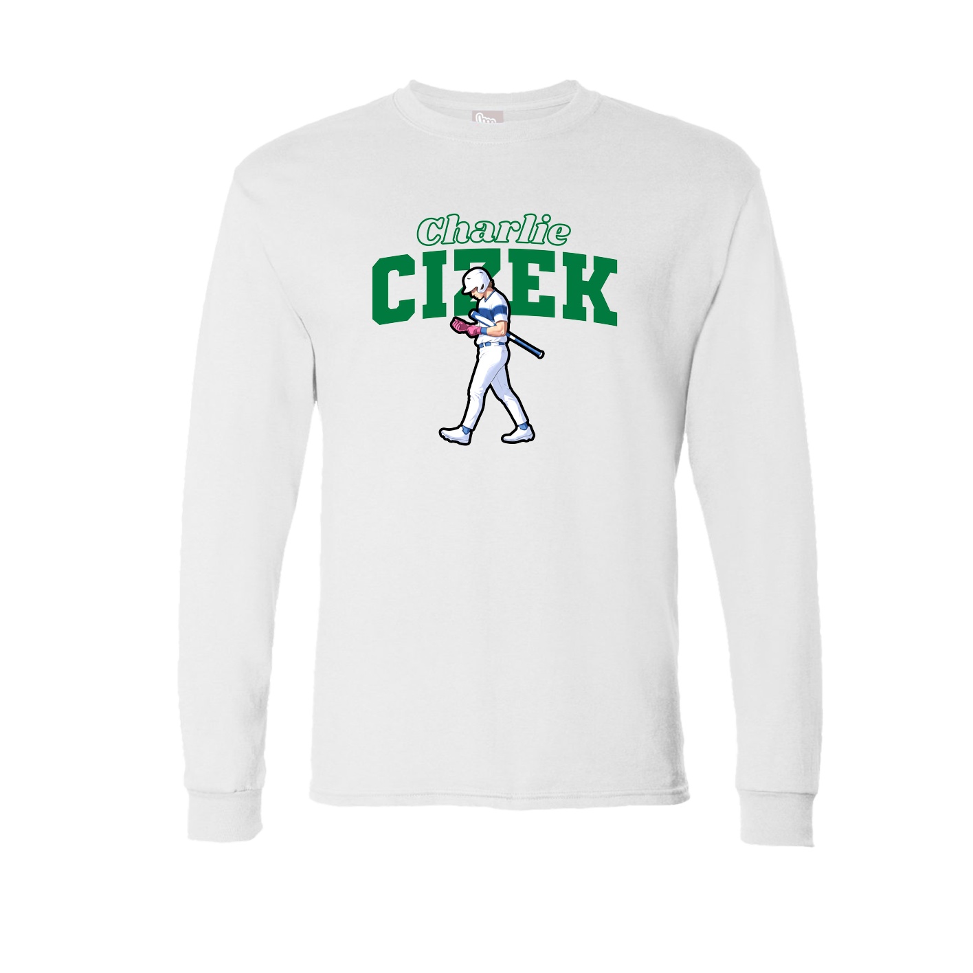 Long Sleeve Tee — Name Arch in White