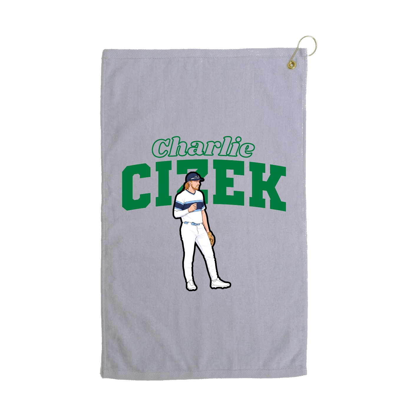 Golf Towel — Name Arch in Grey