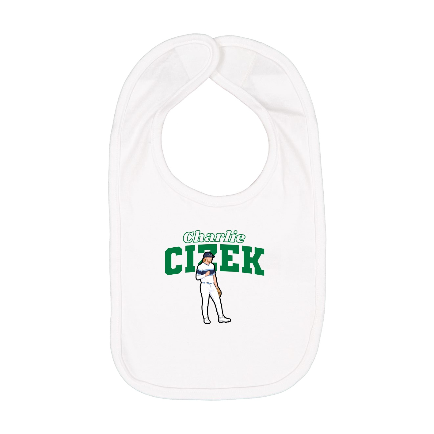 Infant Bib — Name Arch in White