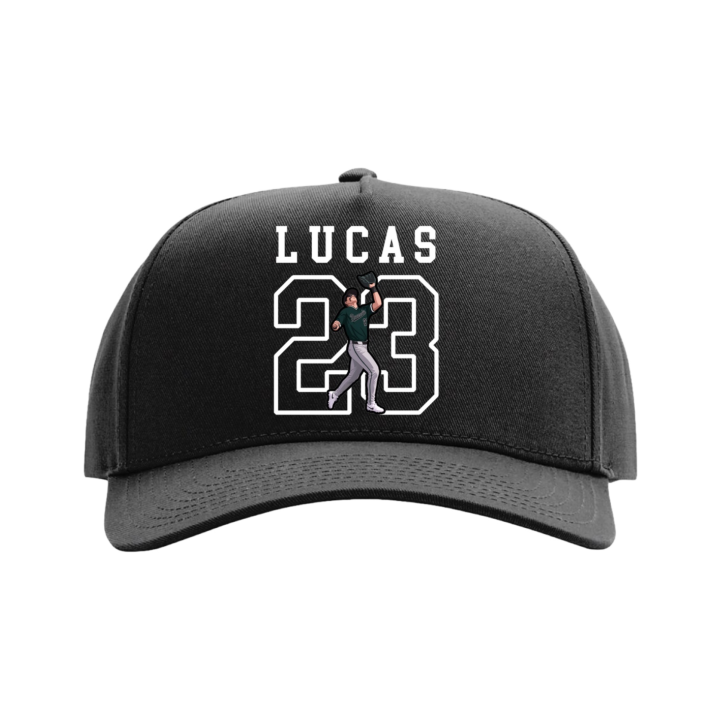 Full Fabric Five-Panel Champ Cap — Shirsey in Black
