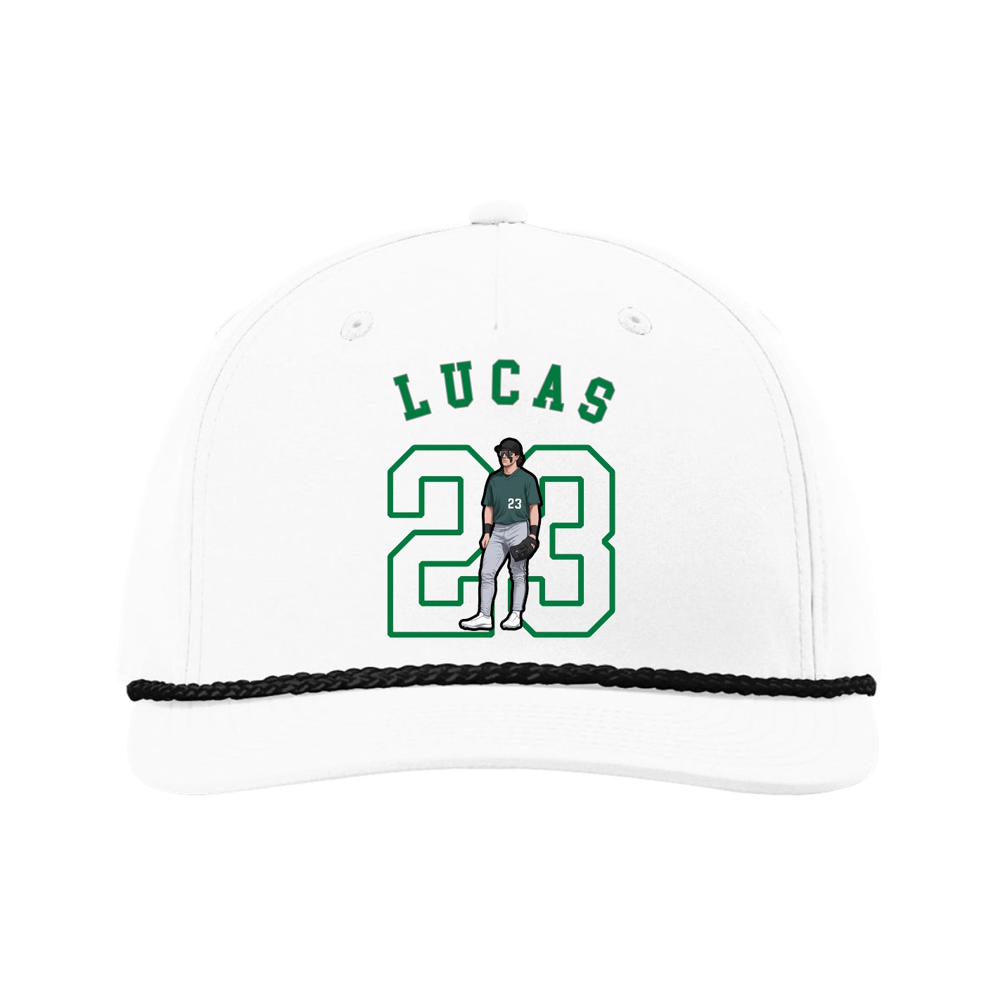 Five-Panel Classic Rope Cap — Shirsey Arch in White