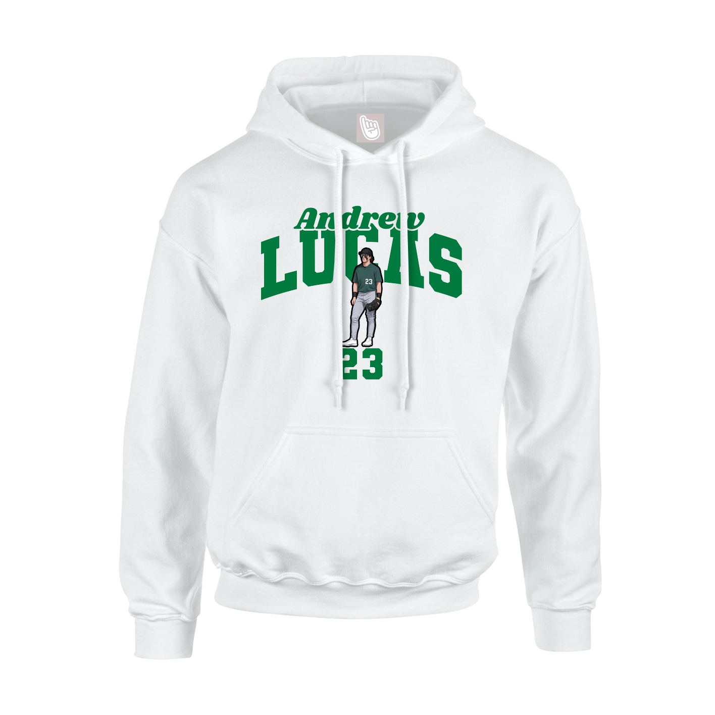 Hoodie — Signature Arch in White