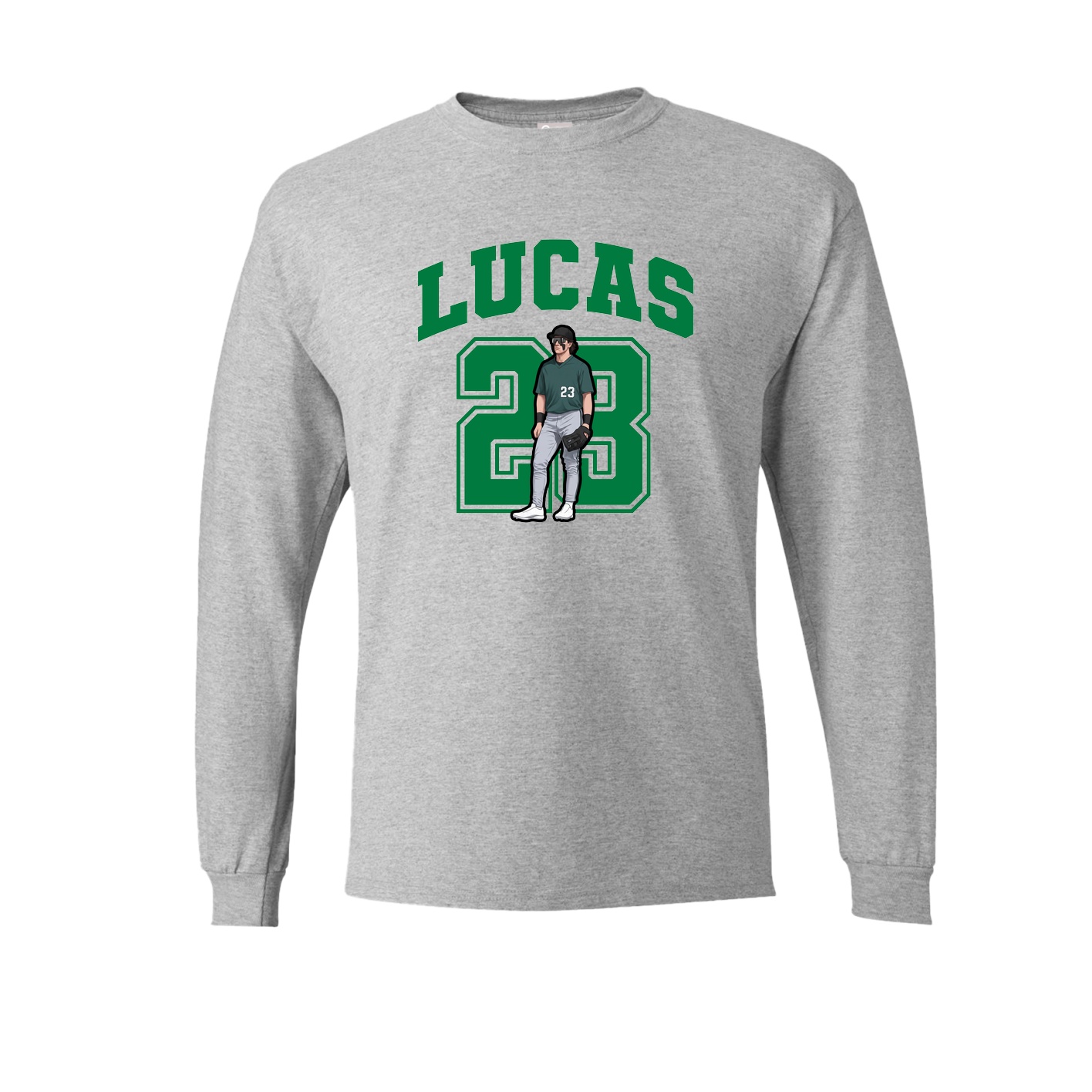 Long Sleeve Tee — Number in Grey