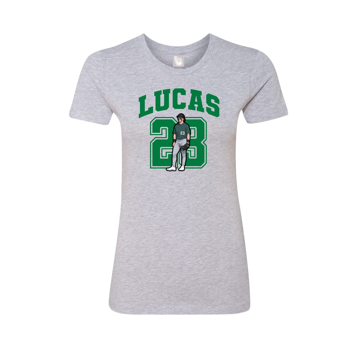 Fitted Women's Tee — Number in Grey