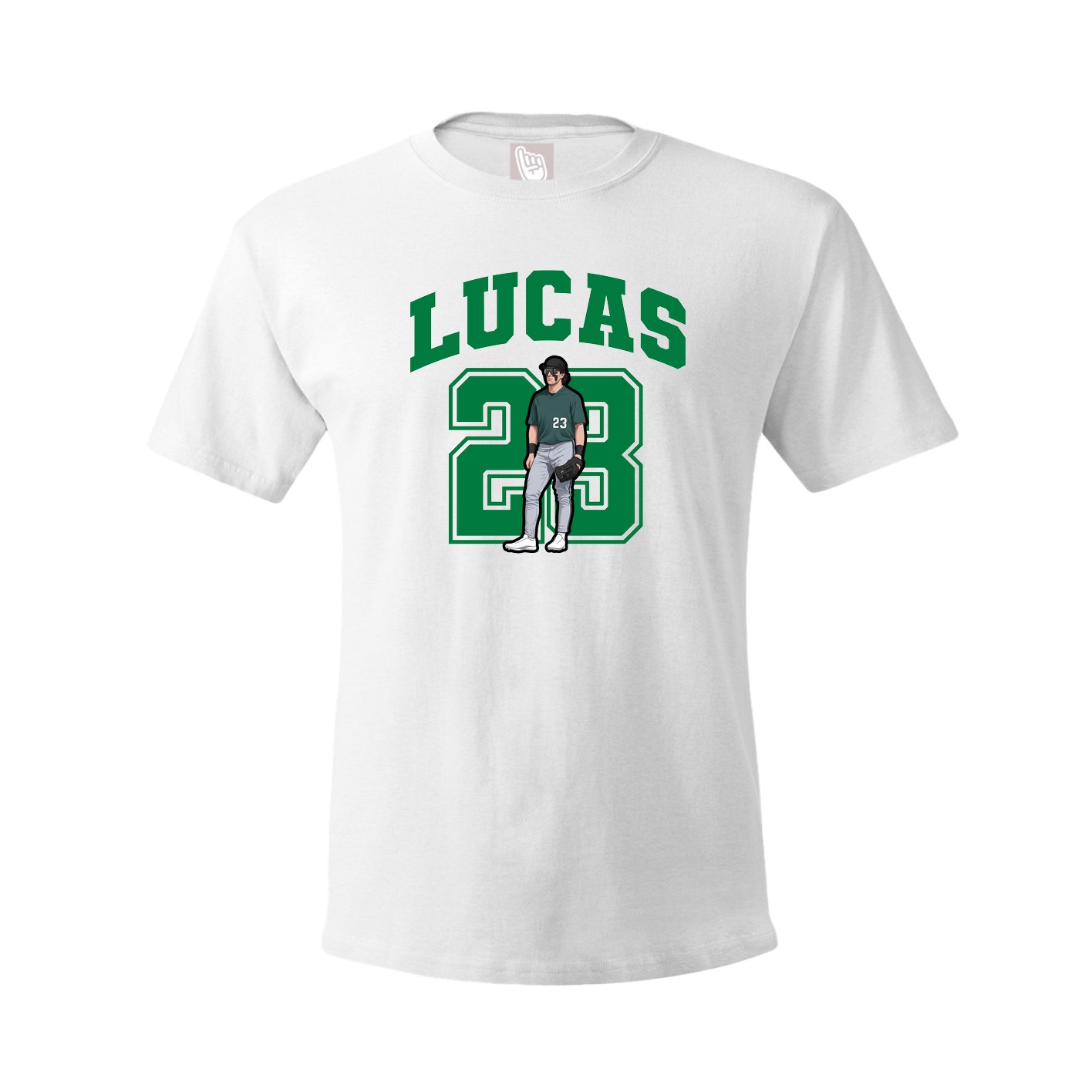 Youth Tee — Number in White