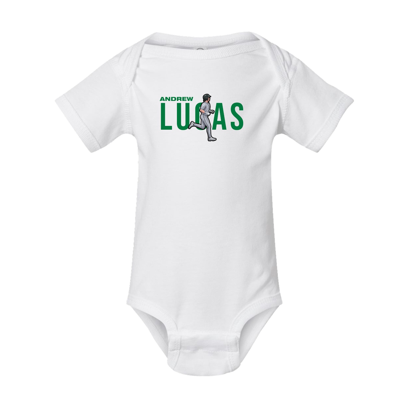 Baby Onesie — Player Name in White