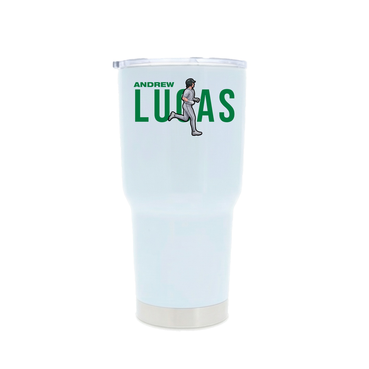30oz Stainless Steel Tumbler — Player Name in White