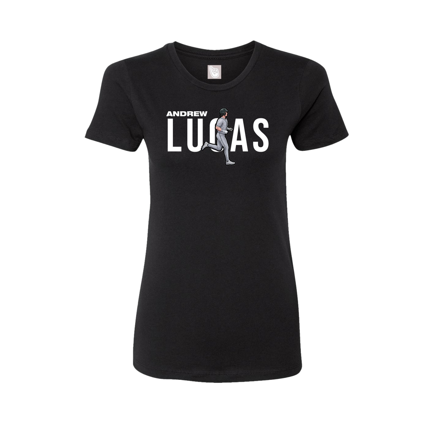 Fitted Women's Tee — Player Name in Black